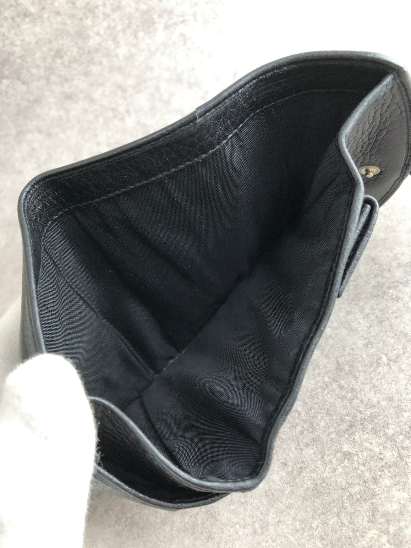 PRADA Buckle Motif Folded Wallet Black Vintage k574bi