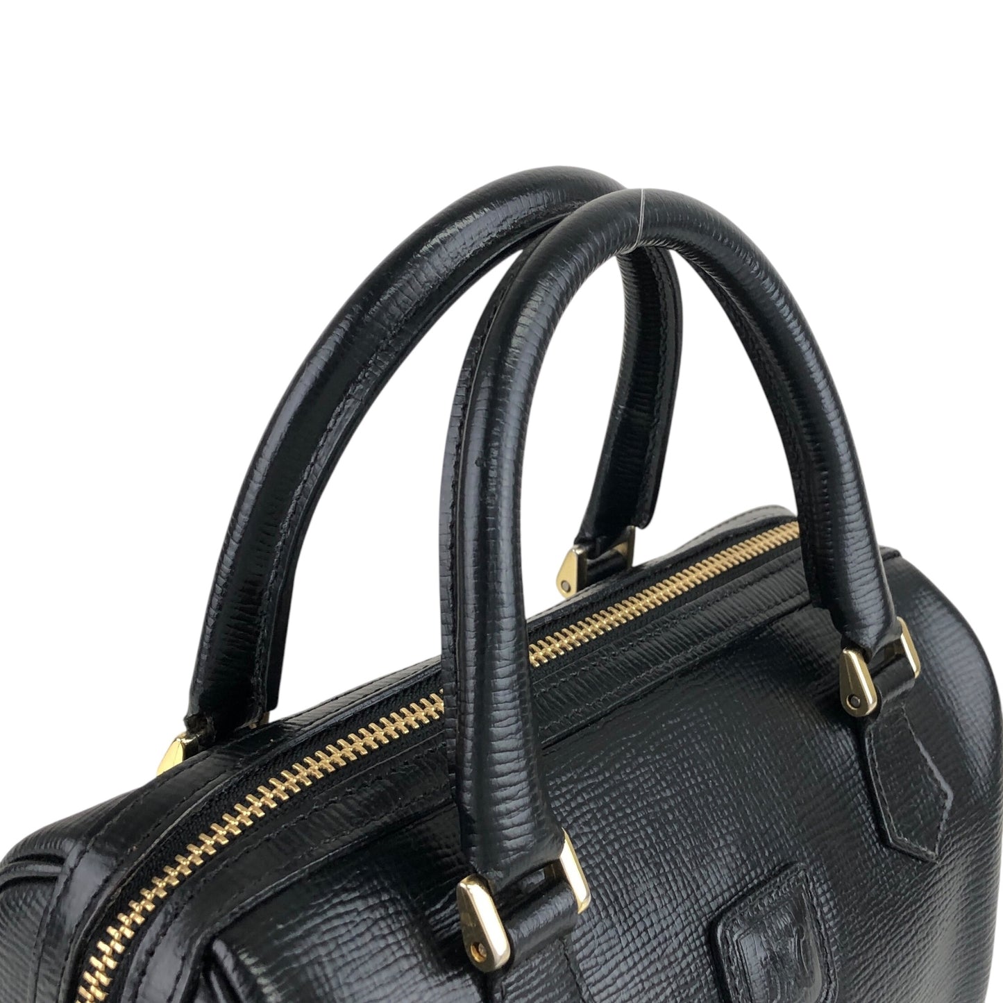 CELINE Blason Two-way Boston bag Shoulder bag Black Vintage cju3i5