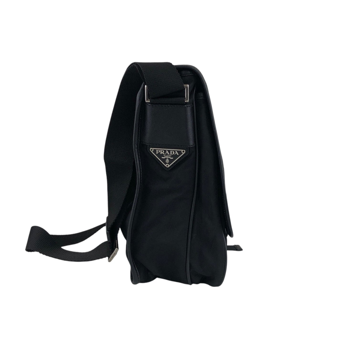 PRADA Triangle Logo Shoulder bag Black Vintage yp8wu5