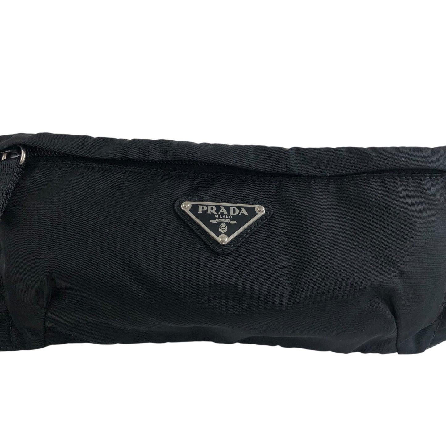 PRADA 三角形標誌斜背包 單肩包 黑色 復古 agzse3