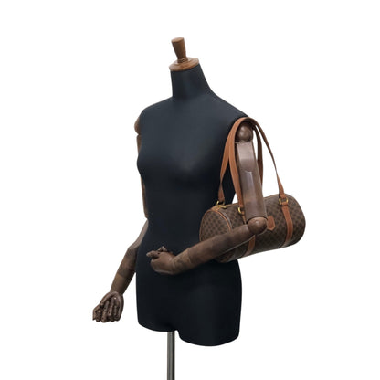 CELINE Macadam Blason Handbag Brown Vintage d6ntg2