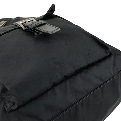 PRADA Tessuto Triangle Logo Front Pocket Two-way Handbag Shoulder bag Black Vintage kuap33