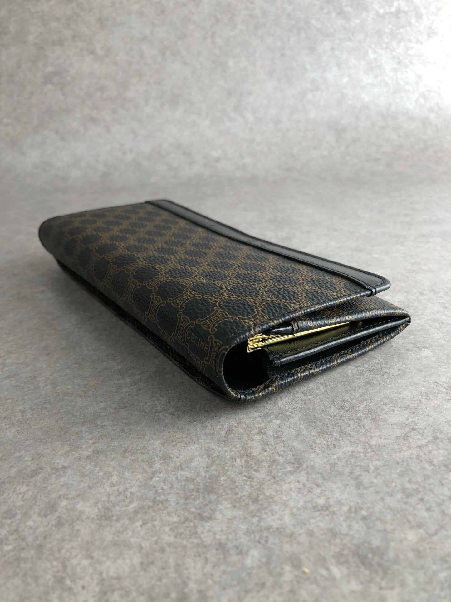 CELINE Macadam Long Wallet Black Vintage dv85f5
