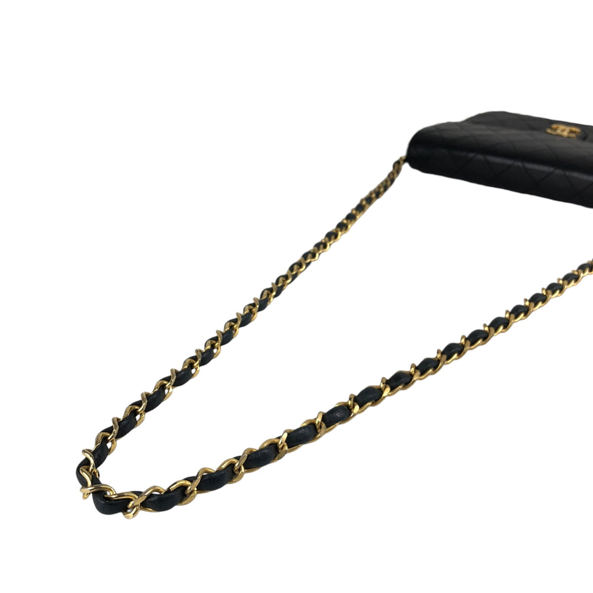 CHANEL Matelasse Coco Mark Turn Lock Chain Shoulder bag Black Vintage tjbcjh