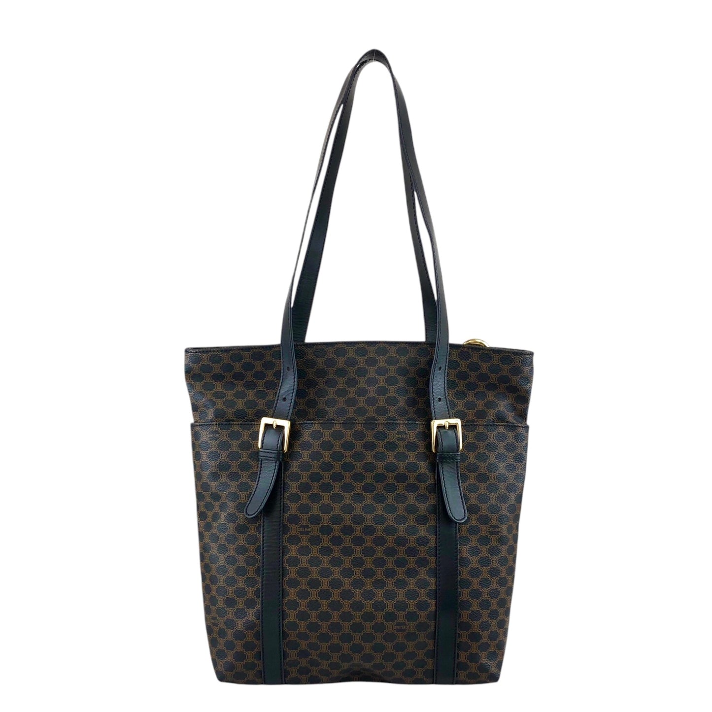 CELINE Macadam Shoulder bag Black Vintage xhkb75