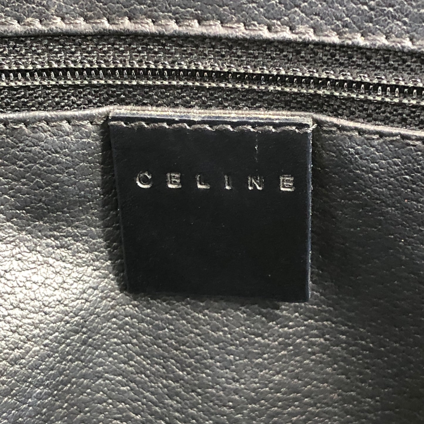 CELINE Macadam Two-way Handbag Shoulder bag Black Vintage ieb3mk