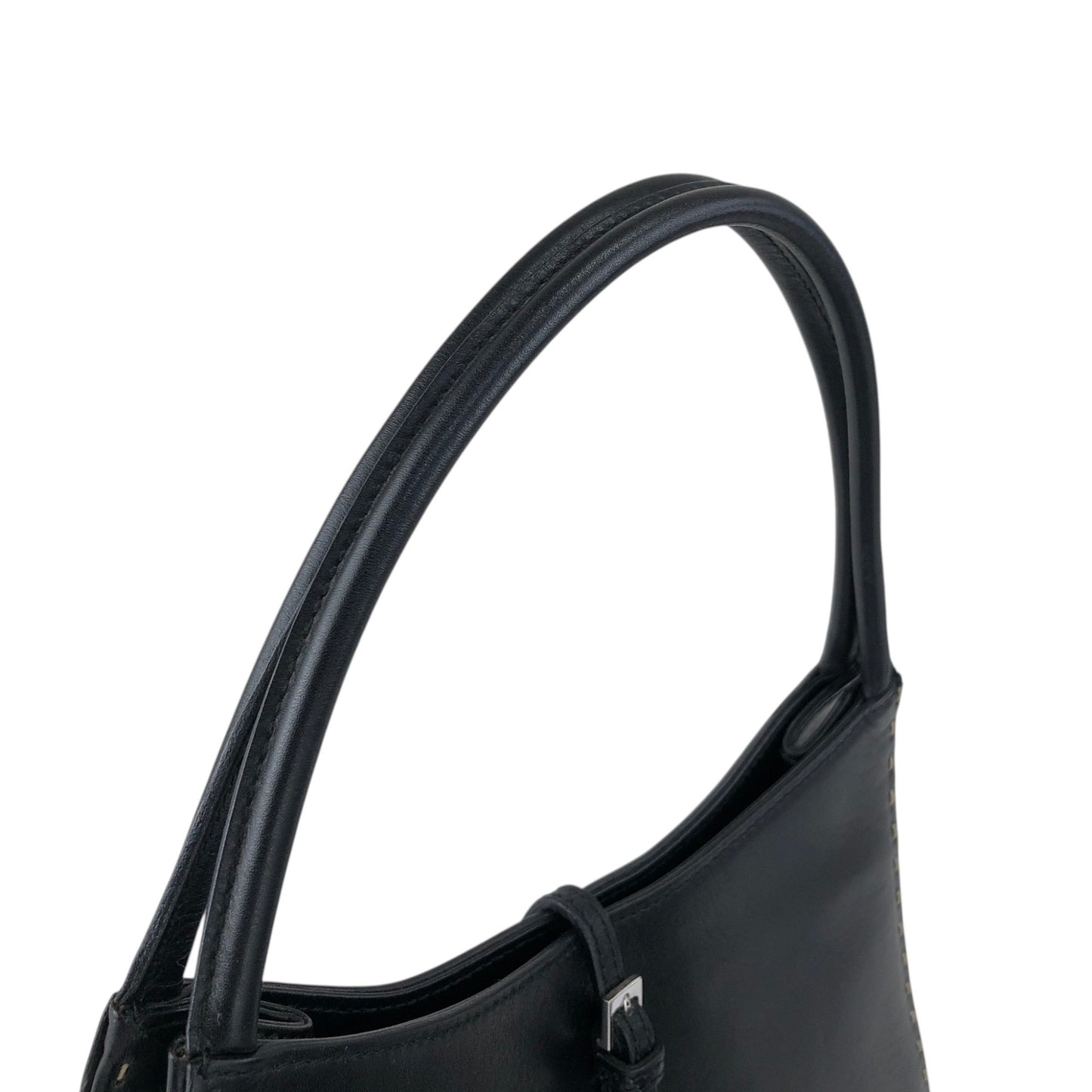 GUCCI Logo Shoulder bag Black Vintage 5yfah2