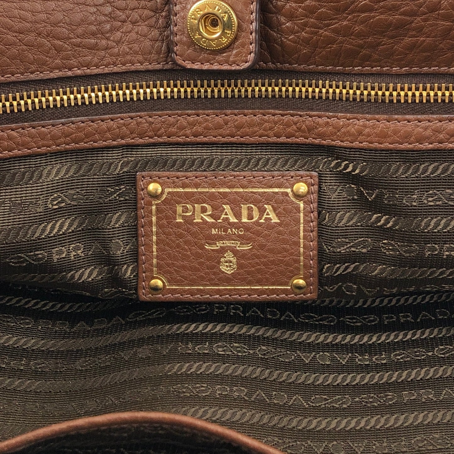 PRADA Logo Two-way Handbag Shoulder bag Brown Vintage y4cj6y