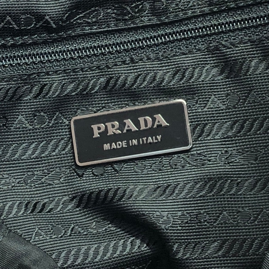 PRADA Triangle Logo Double Pocket Backpack Black Vintage 4vd2sb