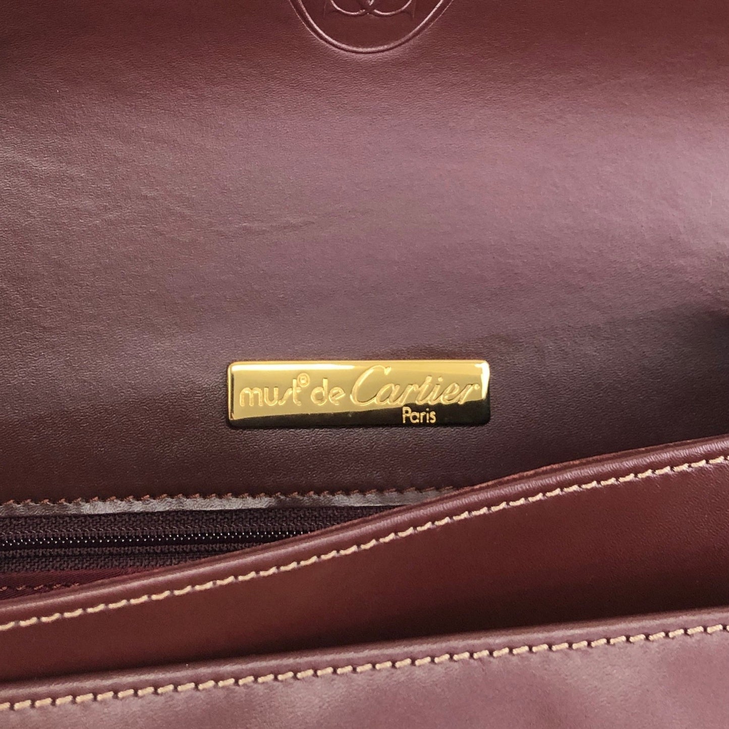 Cartier Horse Bit Shoulder bag Bordeaux Vintage ff8ayd