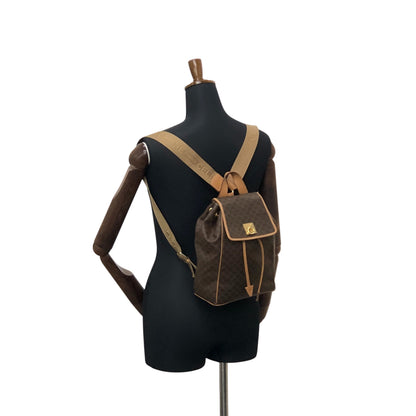 CELINE Macadam Gancini Backpack Brown Vintage jgndep
