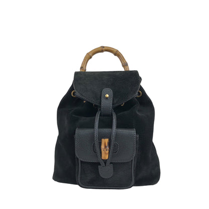 GUCCI Bamboo Backpack Black Vintage r3ax8x