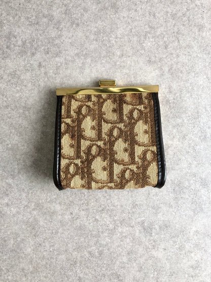 Christian Dior Trotter Metal Clasp Coin Purse Brown Vintage mtshiw