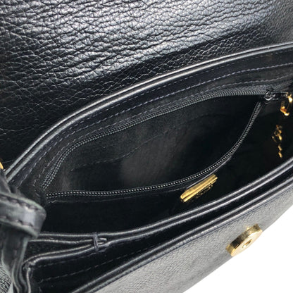 GUCCI Logo Embossed Shoulder bag Black Vintage awhzfg