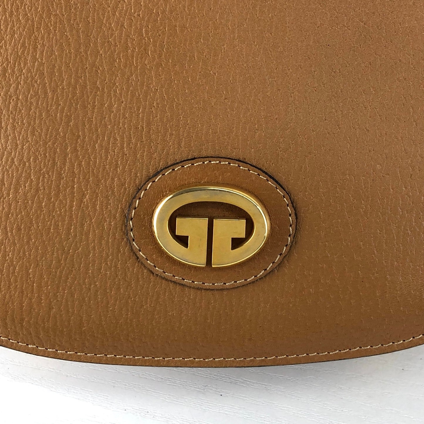 GUCCI Logo Shoulder bag Brown Vintage fmbtc6