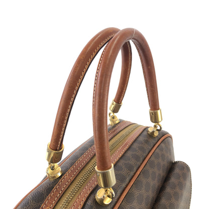 CELINE Macadam Blason Leather Handbag Brown Vintage b87m64