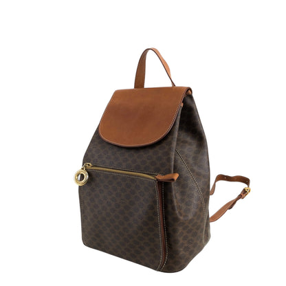 CELINE Macadam 圓形標誌吊飾背包棕色復古 idh7rg