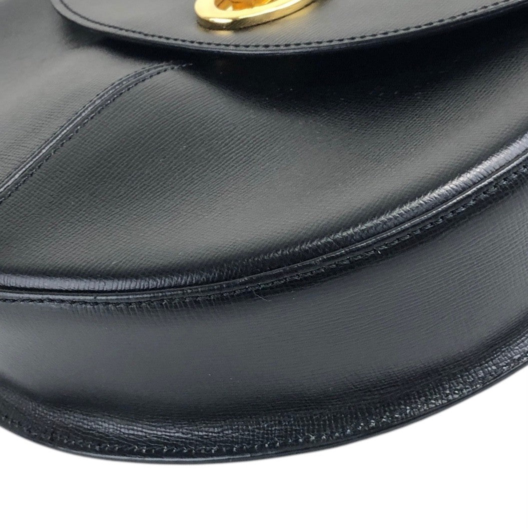 Christian Dior CD Logo Turn Lock Shoulder bag Black Vintage wnak6u