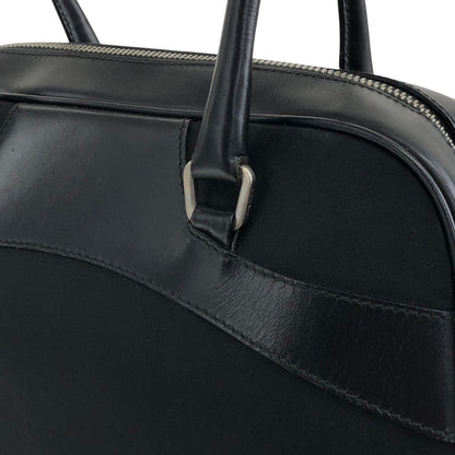 PRADA Tessuto Triangle Logo Small Boston bag Handbag Black Vintage ezhmex