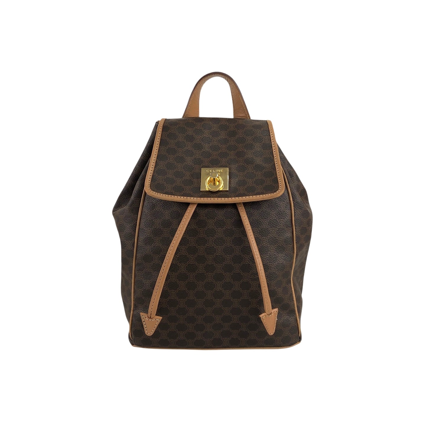 CELINE Macadam Gancini Backpack Brown Vintage mf5k3j