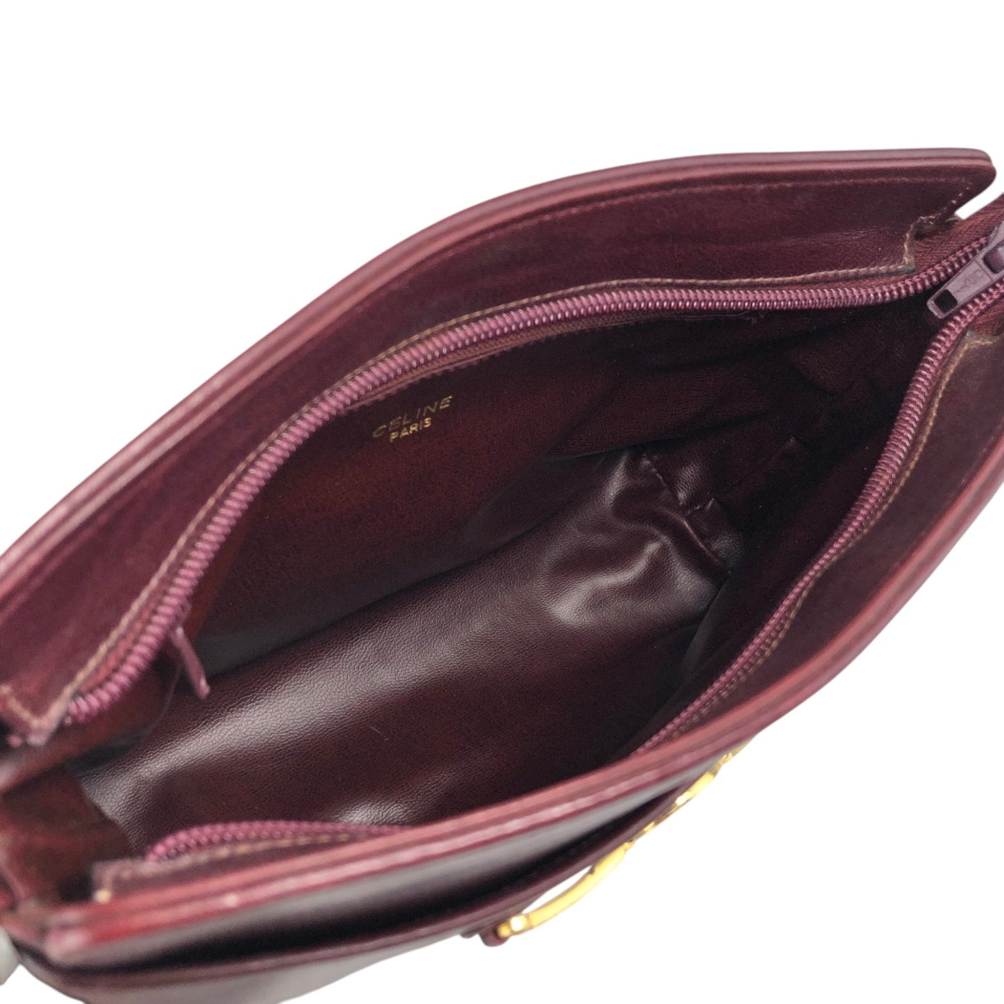 CELINE Triomphe Shoulder bag Bordeaux Vintage a62ugb