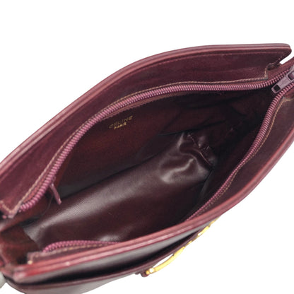 CELINE Triomphe Shoulder bag Bordeaux Vintage a62ugb