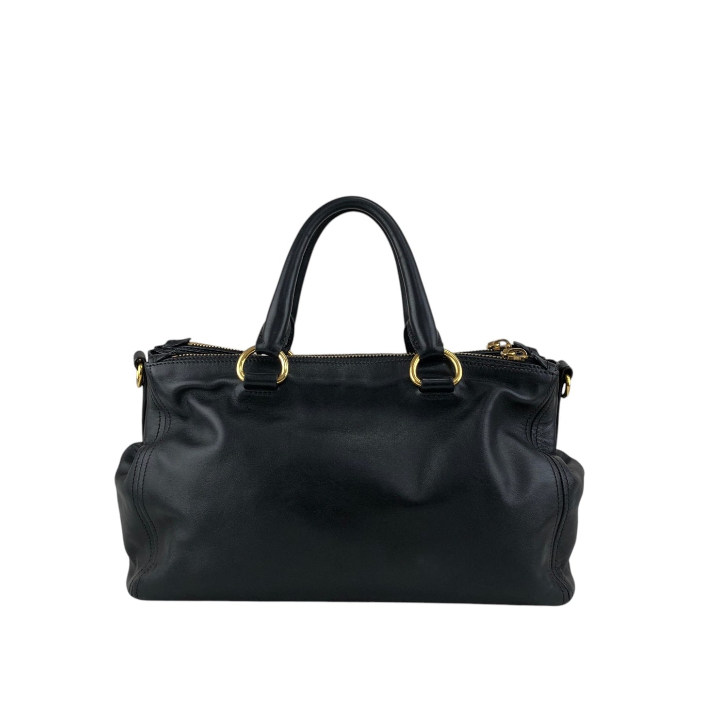 PRADA Logo Two-way Boston bag Shoulder bag Black Vintage k82hca