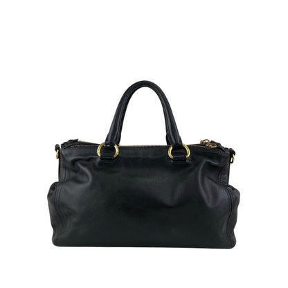 PRADA Logo Two-way Boston bag Shoulder bag Black Vintage k82hca