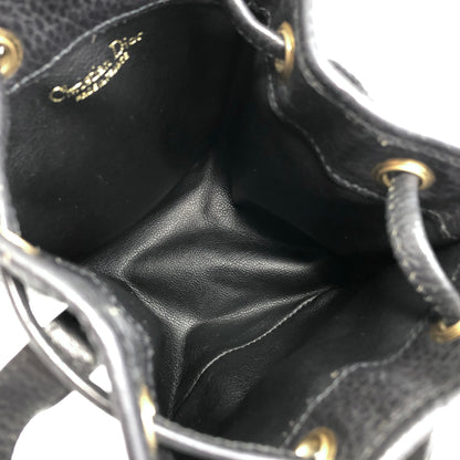 Christian Dior CD Logo Drawstring Small Handbag Black Vintage 8u4aph