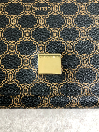 CELINE Macadam Long Wallet Black Vintage njgchm