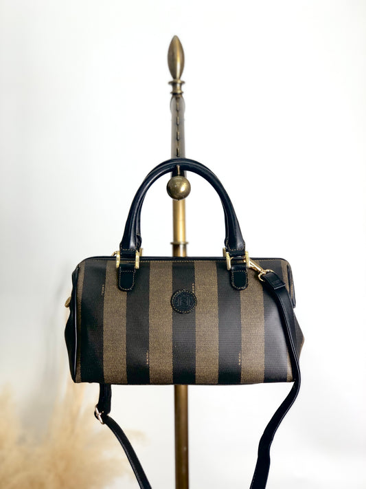 FENDI Pecan Two-way Small Boston bag Shoulder bag Black Vintage euc5vh