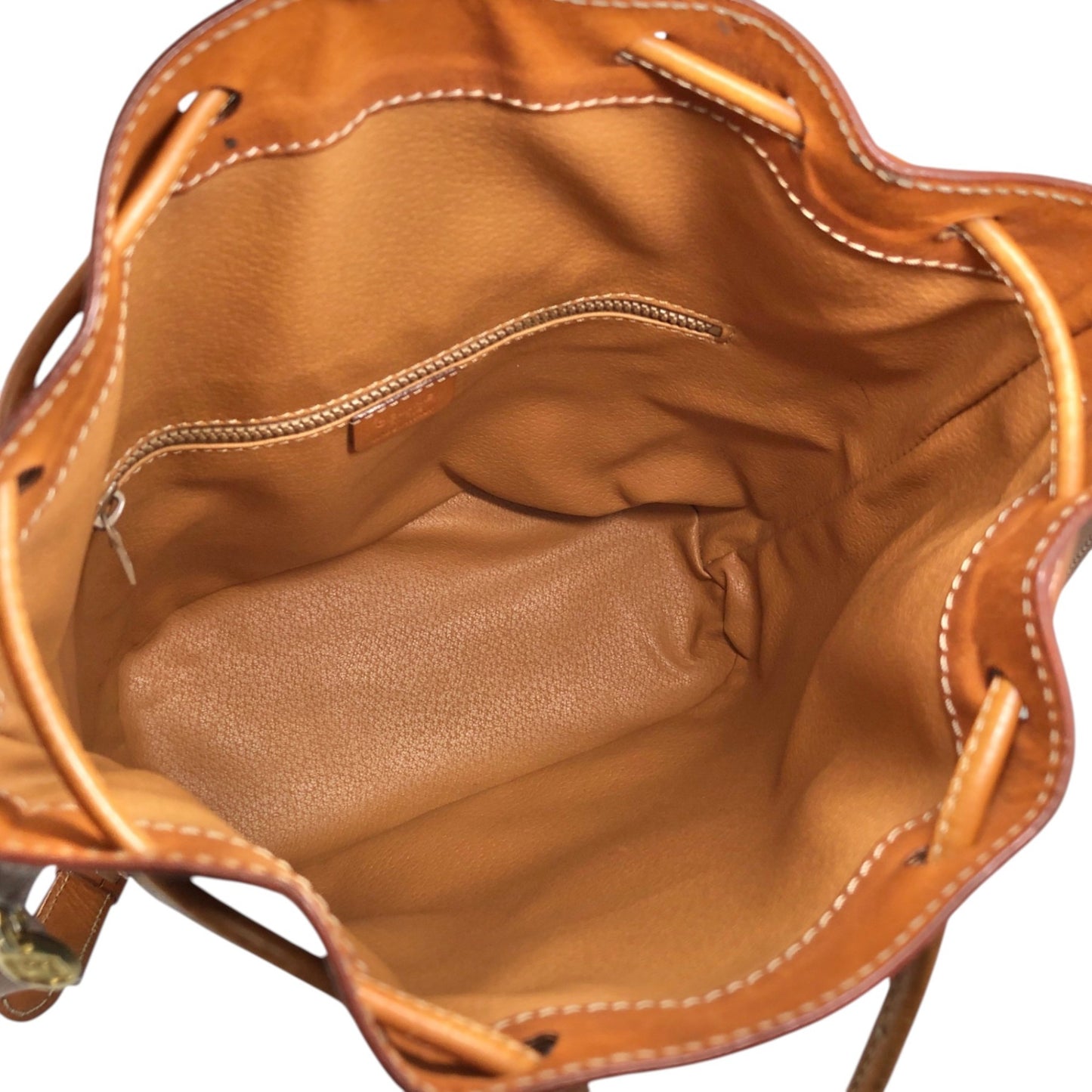 CELINE Macadam Blason Drawstring Shoulder bag Brown Vintage s6mkjn