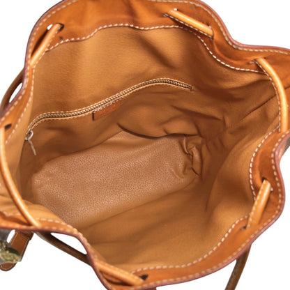 CELINE Macadam Blason Drawstring Shoulder bag Brown Vintage s6mkjn