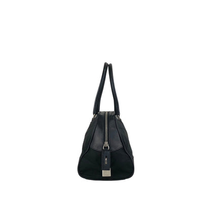 PRADA Triangle Logo Handbag Boston bag Black Vintage mh4xag