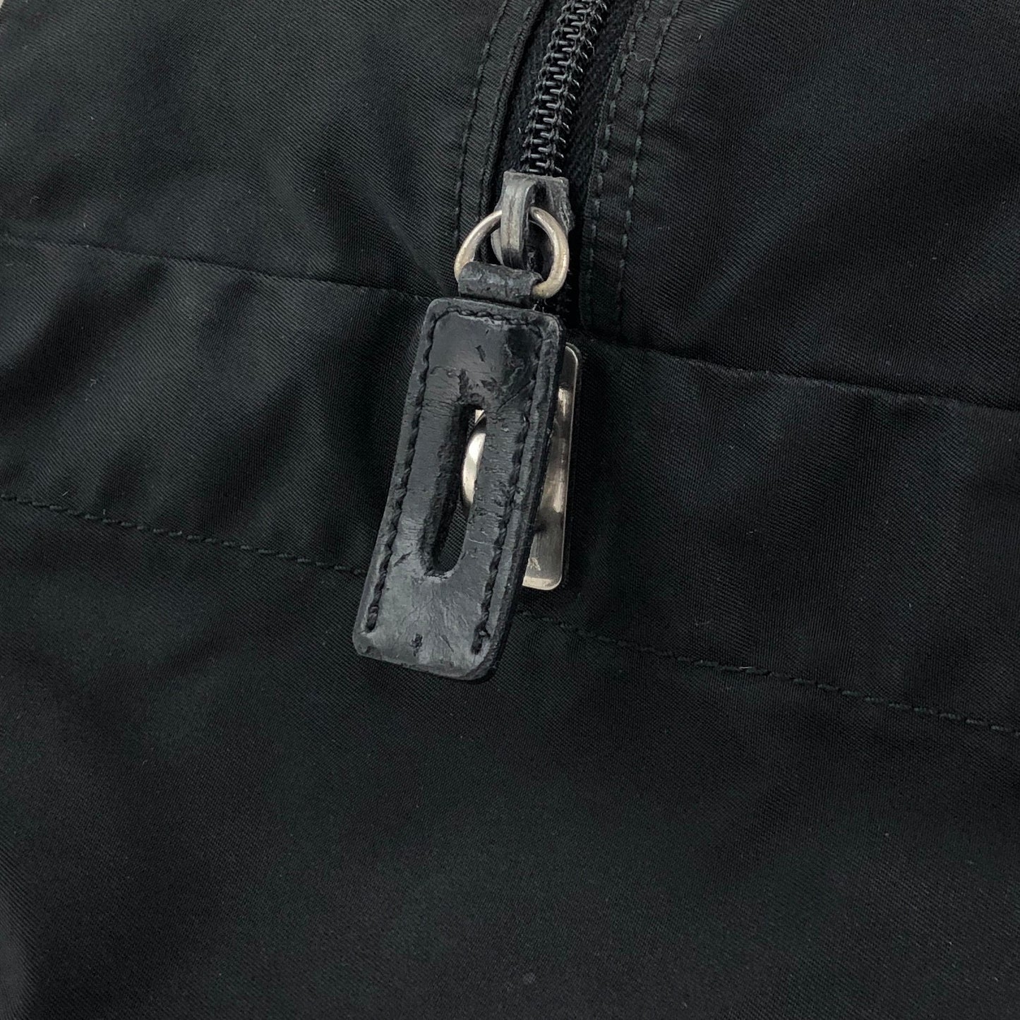 PRADA Tessuto Triangle Logo Handbag Boston bag Black Vintage ycwtum