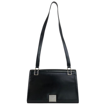 CELINE Logo Flap Shoulder bag Black Vintage 2vd8k7