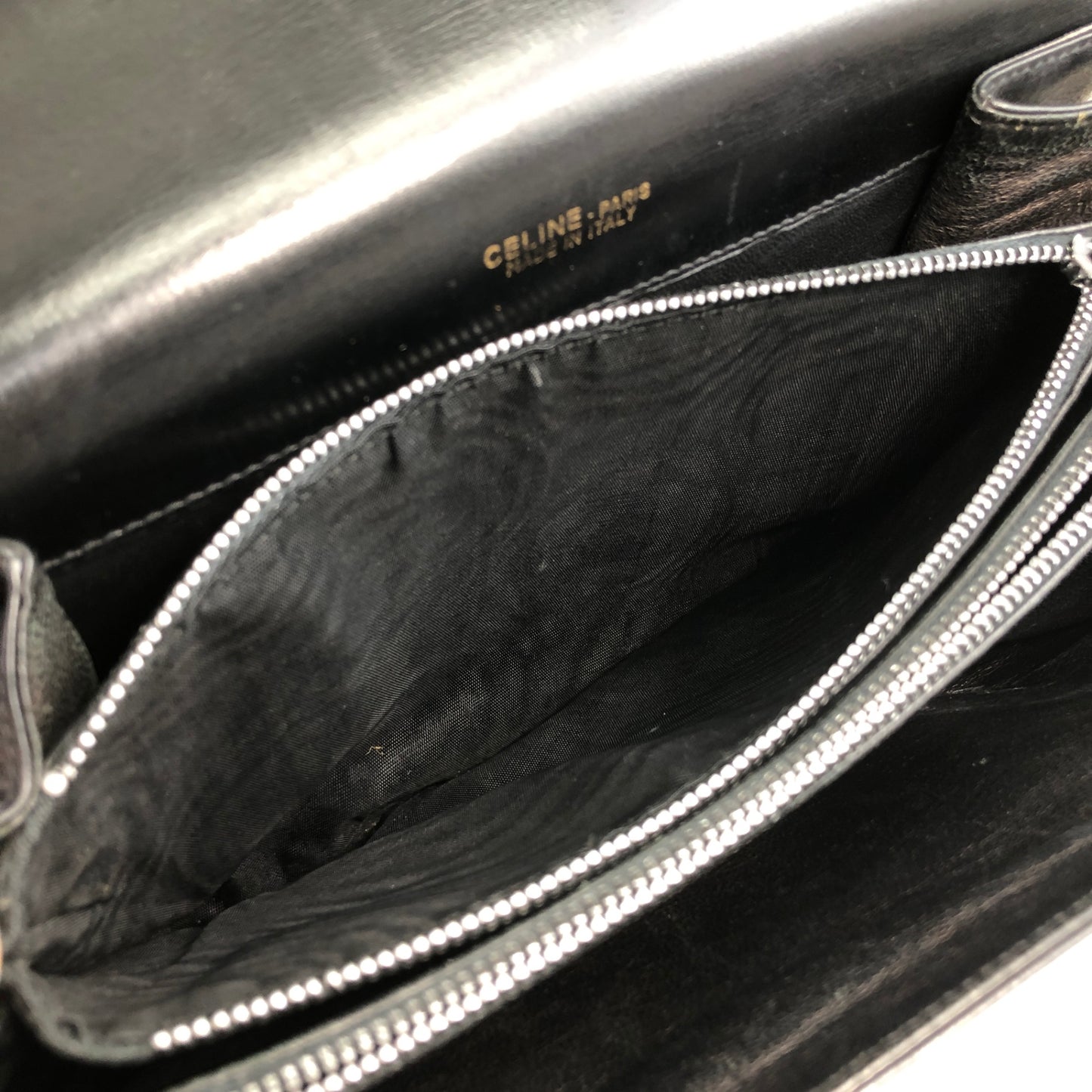 CELINE Horse Carriage Shoulder bag Black Vintage tinnie