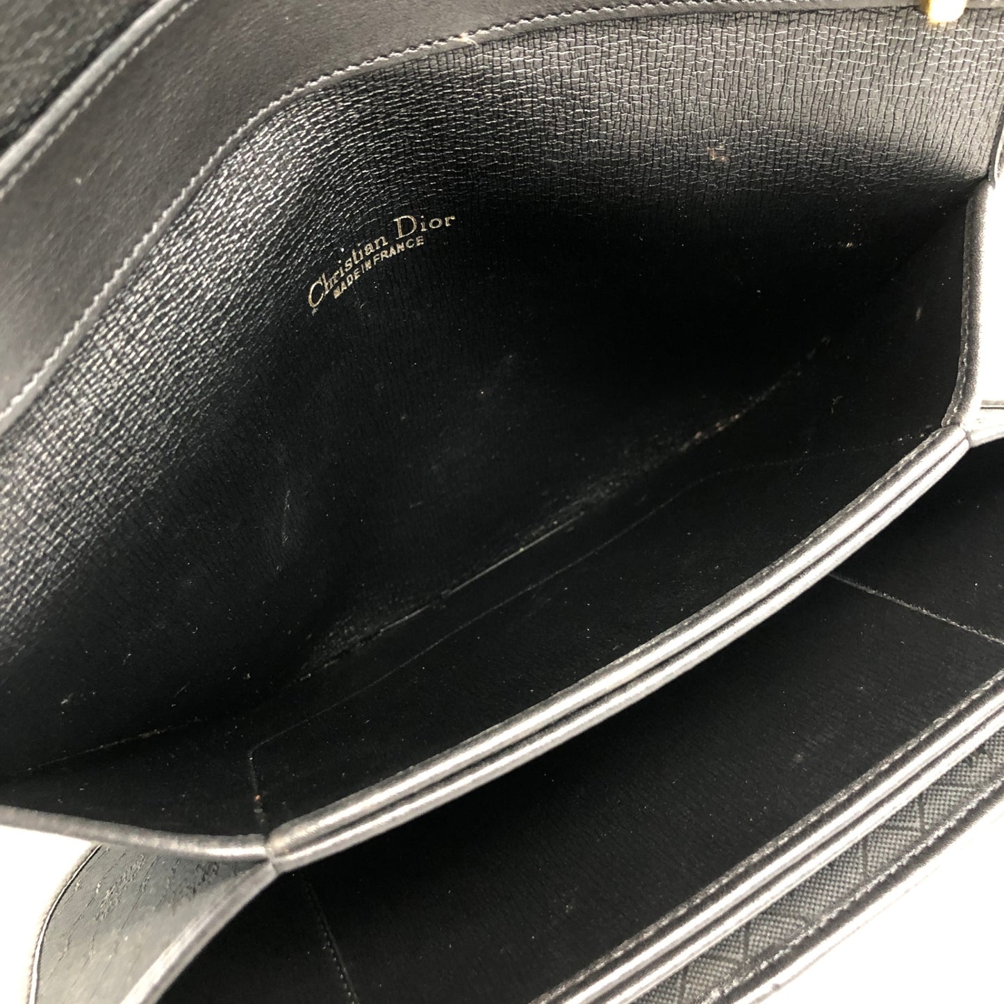 Christian Dior Honeycomb Pattern Logo Shoulder bag Black Vintage 5dub73