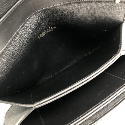 Christian Dior Honeycomb Pattern Logo Shoulder bag Black Vintage 5dub73