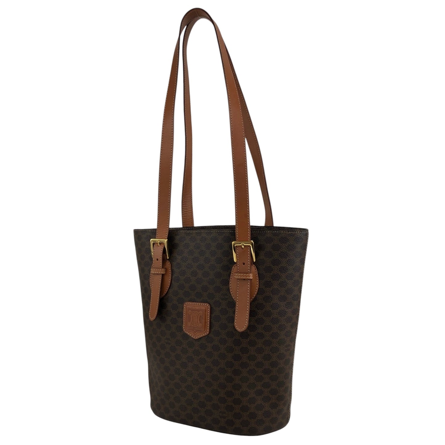 CELINE Macadam Blason Handbag Totebag Brown Vintage 6pe5na