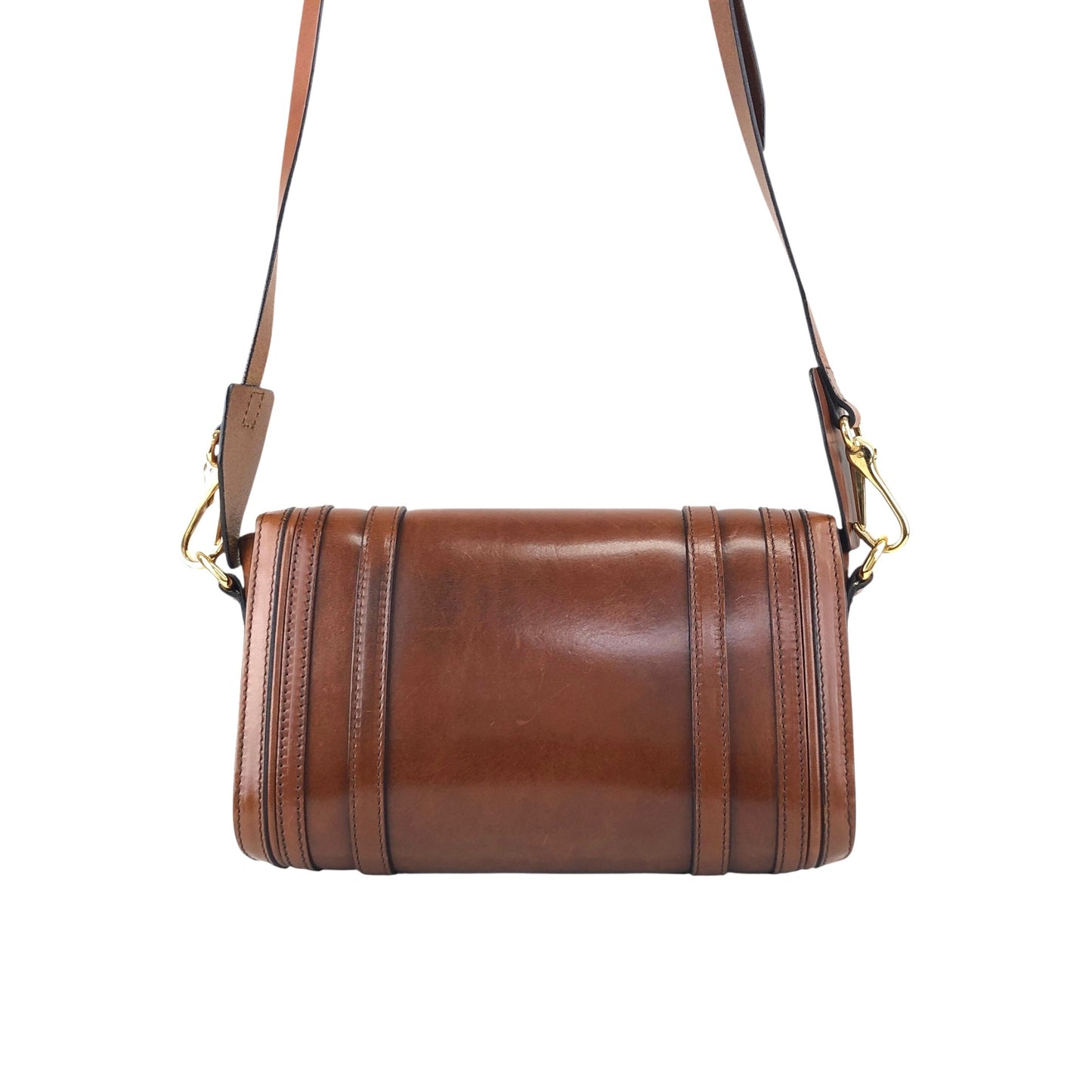 BURBERRYLogo Front Buckle Shoulder bag Brown Vintage 66nxby