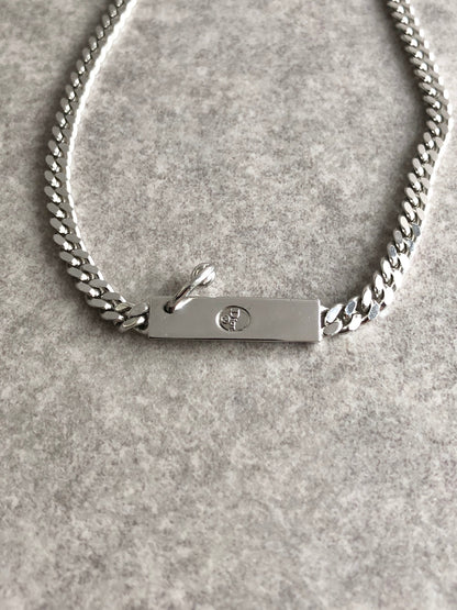 Christian Dior Logo Motif Necklace Silver Vintage 35bccv