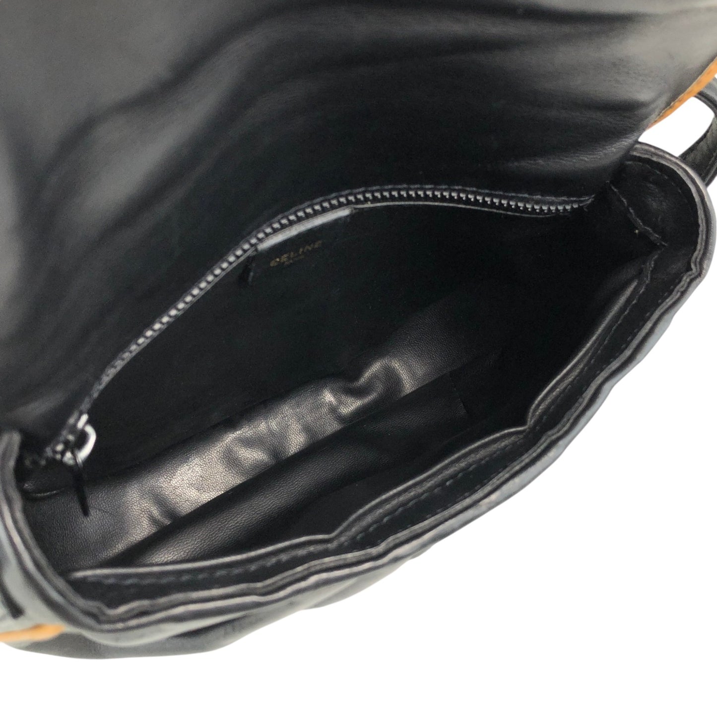 CELINE Blason Shoulder bag Black×Brown Vintage f8fsrs
