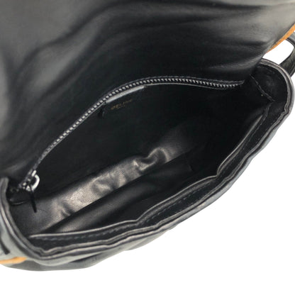 CELINE Blason Shoulder bag Black×Brown Vintage f8fsrs