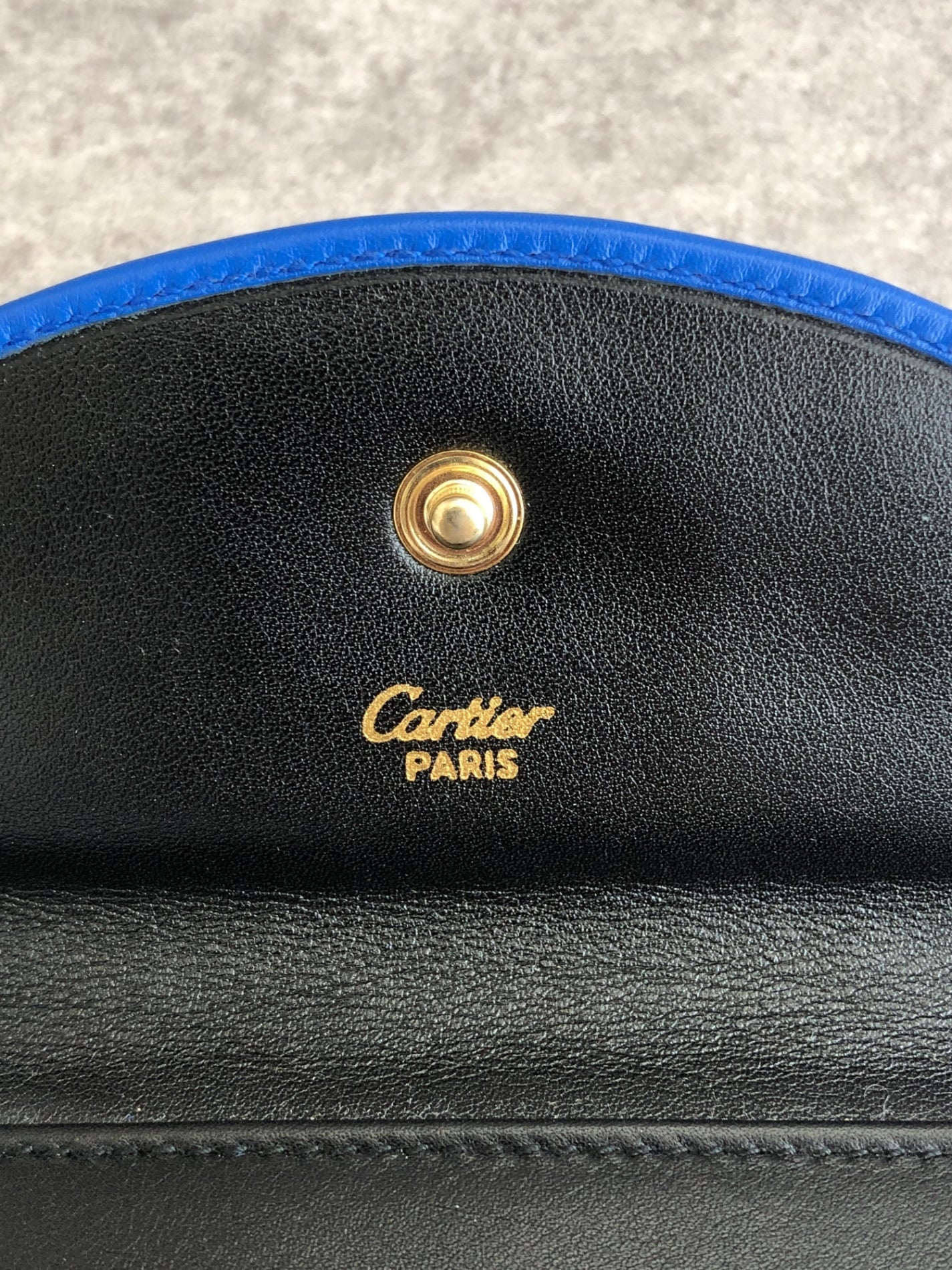 Cartier Folded Wallet Blue Vintage 7iyaaa