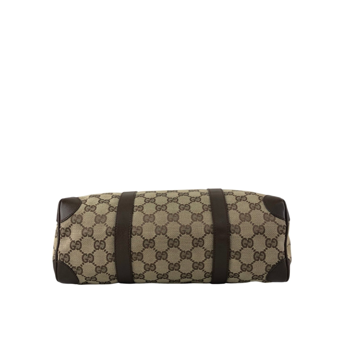 GUCCI GG Canvas Small Boston bag Handbag Brown Vintage ms6dsn