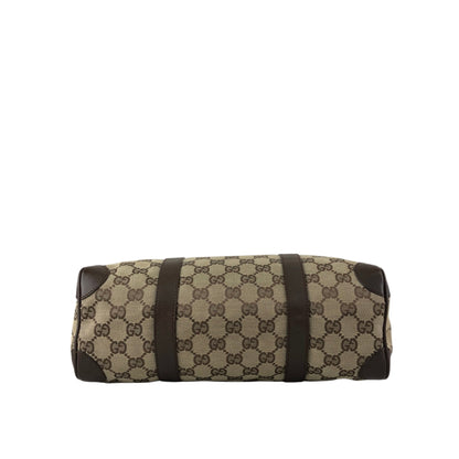 GUCCI GG Canvas Small Boston bag Handbag Brown Vintage ms6dsn