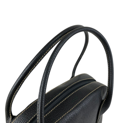 LOEWE Logo Embossed Handbag Black Vintage xuiewb