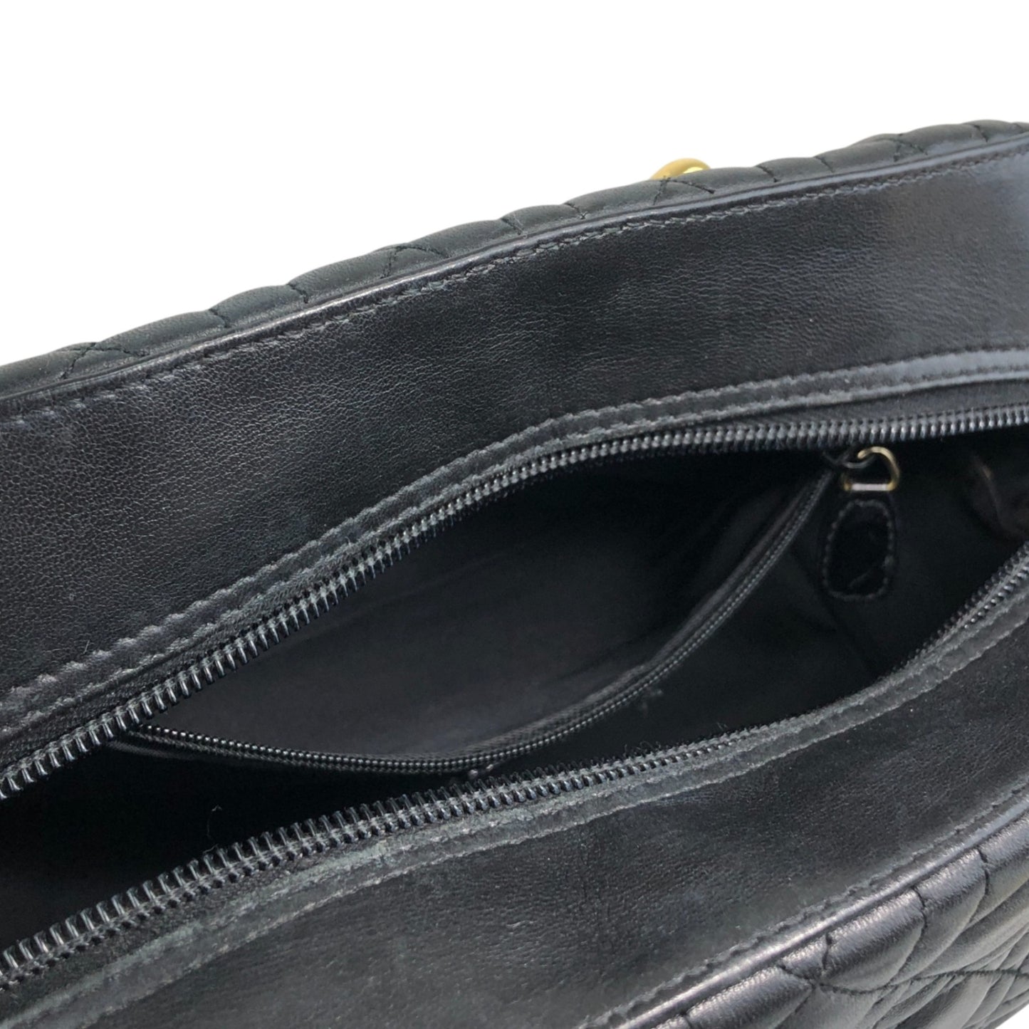 Christian Dior Cannage Small Boston bag Handbag Black Vintage ffmc6u