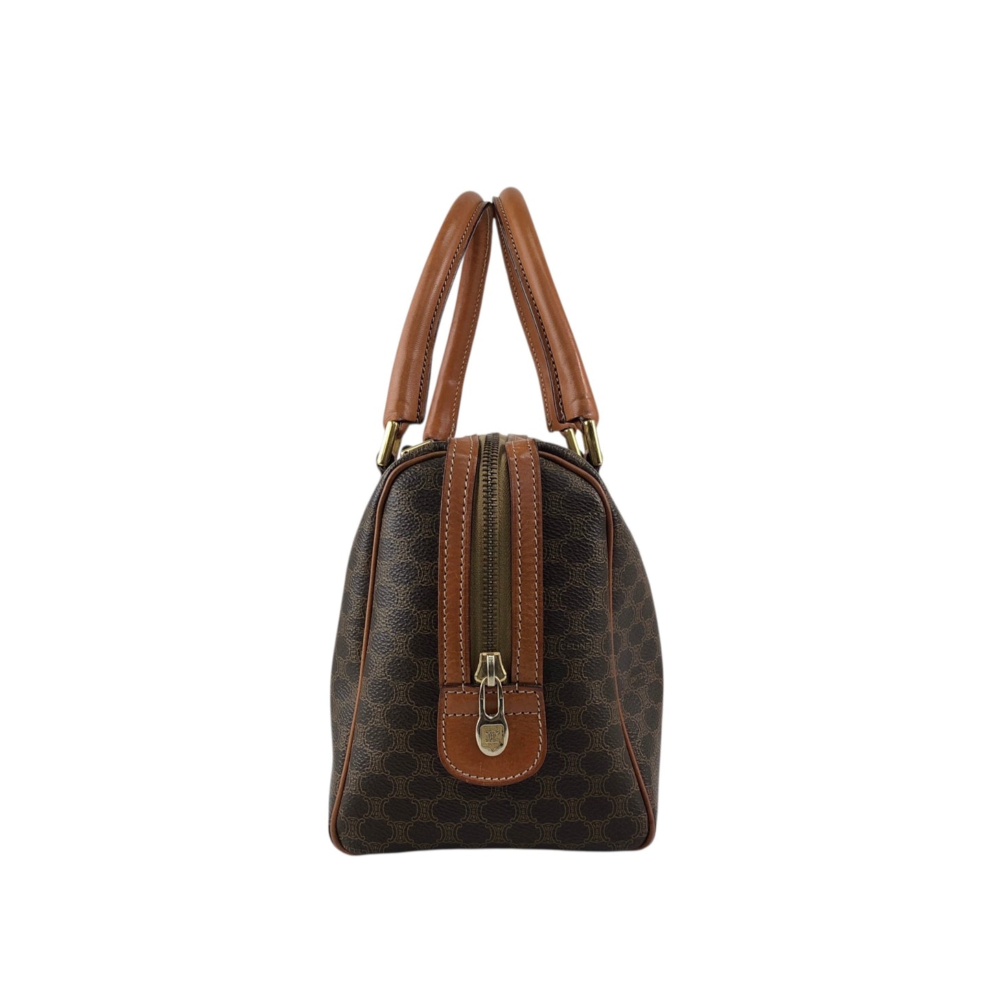 CELINE Macadam Blason Two-way Handbag Shoulder bag Brown Vintage mxkp72